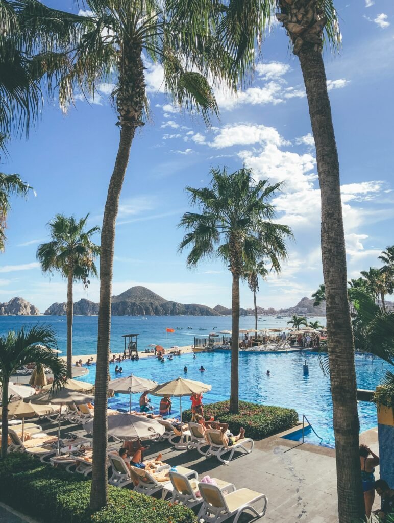 Stunning tropical resort with poolside views in Cabo San Lucas, a perfect leisure destination.